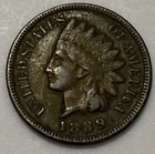 1889 Indian Head Cent VF Details Exact Coin Imaged #IND76