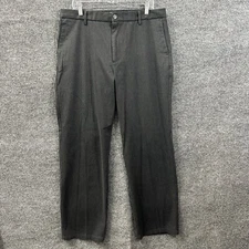 Dockers Classic Fit Mens Dress Pants 36x32 Gray Flat Front Cotton Blend Mid Rise