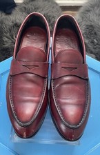 Prada Loafers Men’s Size US 7.5 Penny UK 6.5 Made In Italy Red Oxblood Leather