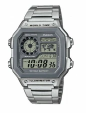 Casio AE1200WHD-7AV, Digital Watch, Chronograph, Alarm, World Time,10 Yr Battery