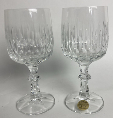 Schott-Zwiesel Germany Flamenco Crystal Set 2 Wine glasses 6 3/8 in