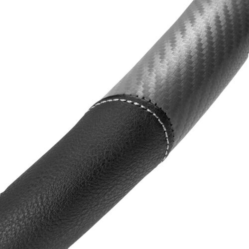 Motor Trend GripDrive Ergonomic Carbon Fiber Steering Wheel Cover Gray Black - Picture 6 of 7