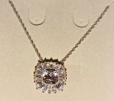 Zales Sterling Silver Sunburst Shape Necklace New in Box