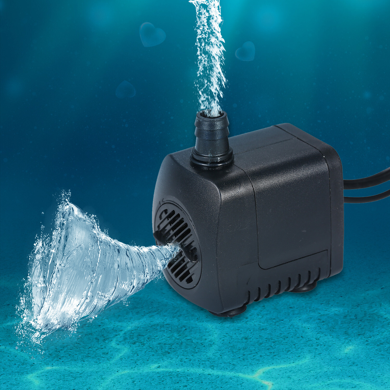 800L/H Electric Submersible Water Pump Aquarium Fountain Pump with LED