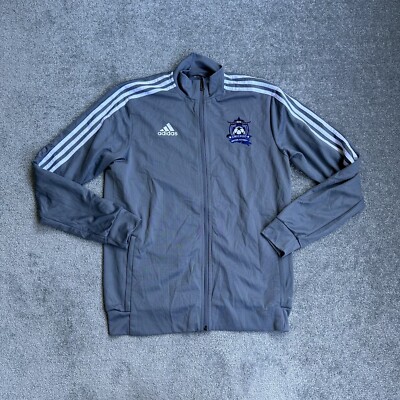 ADIDAS Herren Retro Trainingsjacke Gr. S Sportjacke Pullover USA Logo 18404 Grau