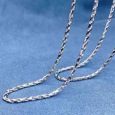 Pure Solid Platinum 950 Chain Men Lucky 2mm Twist Rope Necklace