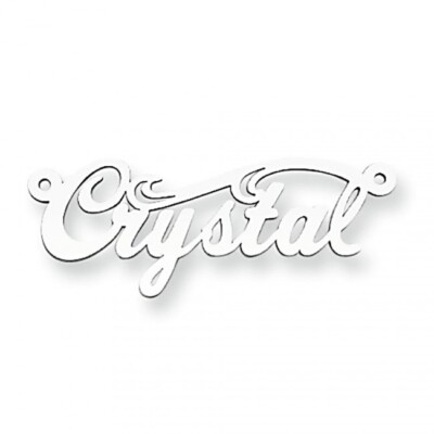 925 sterling Silver .018 Gauge Polished Name Crtstal Pendant