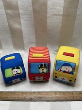 Lot of 3 Melissa Doug K's Kids Plush Fabric Cars Pull Back Autos