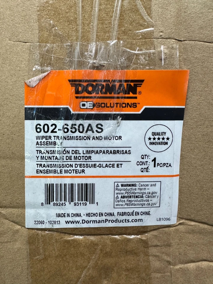 Conjunto de motor de transmisión limpiaparabrisas Dorman 602-650AS para Volkswagen 1999-2015 Foto 3 de 4