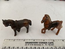 Two Vintage Painted Metal Diecast Prancing Palomino Horse JAPAN