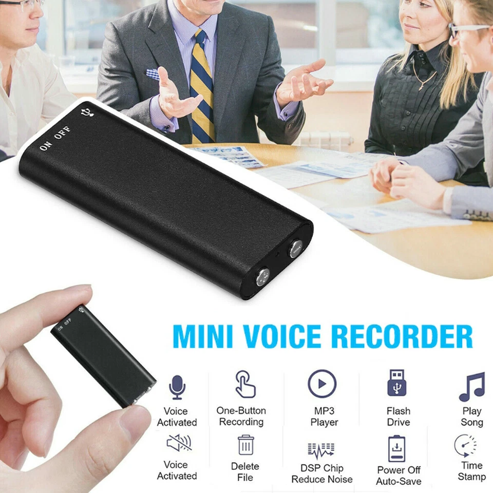 Mini Voice Recorder Hidden Audio Listening Device 96 Hours Bug Recording pf 8GB - Image 4 of 4