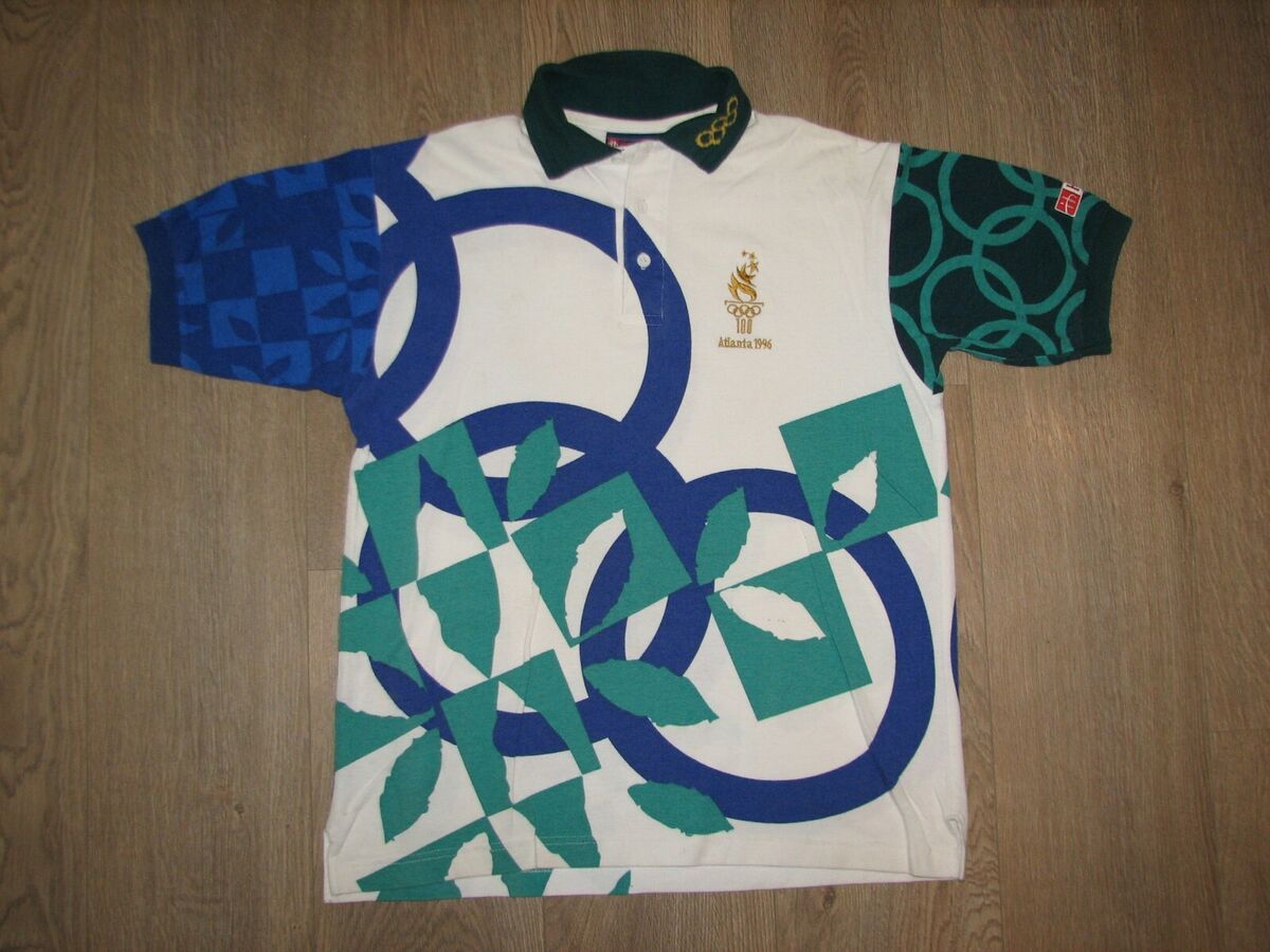 ATLANTA 1996 USA OLYMPIC GAMES POLO SHIRT HANES JERSEY SIZE ATLANTA 1996 USA OLYMPIC GAMES POLO SHIRT HANES JERSEY SIZE