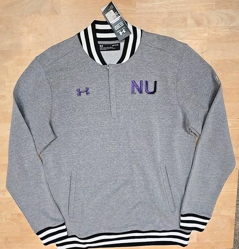 Northwestern Wildcats Under Armour On Field 1/4 Zip Jacket Mens Large Loose Fit