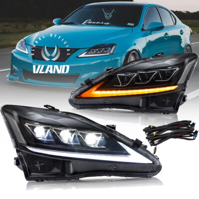 VLAND Projector FULL LED Headlights For 2006-2013 Lexus IS250 
