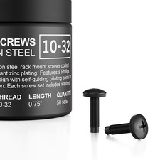 Durable 10-32 Phillips Rack Screws with Anti-Scratch Nylon Washers - 50 PC