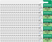 362 SR721SW 1.55V 0 Hg Silver Oxide Watch Battery 100 Batteries Made in Japa...