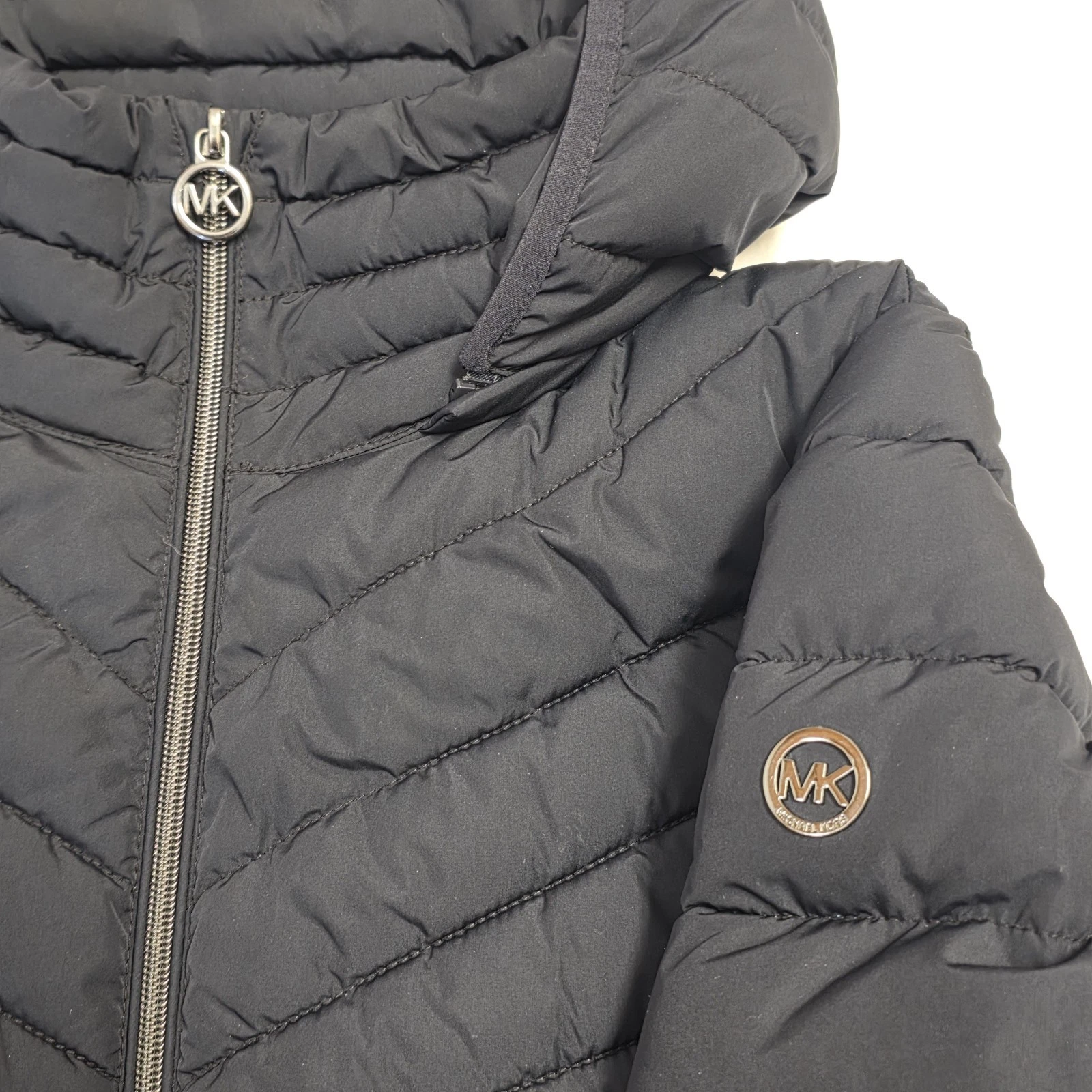 Cappotto donna Michael Kors puffer trapuntato con cappuccio giacca lunga parka medio M