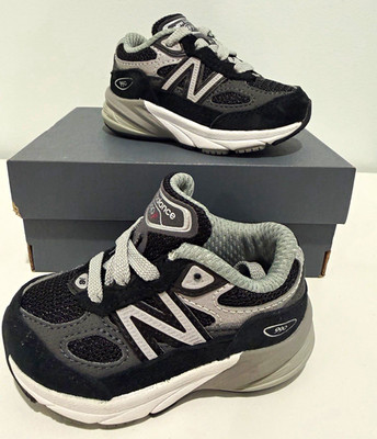 New Balance 990v6 Kids Athletic Sneakers Black/Gray US 4 M IC990BK6
