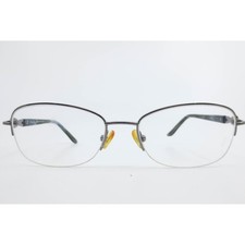 Jenny Lynn McGee Group Wonderful Silver Black Oval Semi-Rimless Eyeglasses