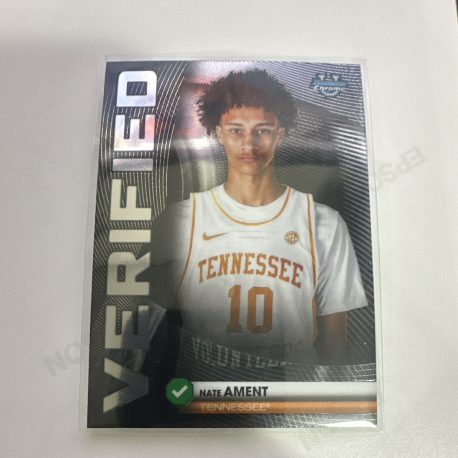 Topps 2025 Bowman Chrome Verified Nate Ament Tennessee Volunteers #BV-10