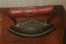 Antique Miniature DOVER Sad Iron USA - Salesman Sample Dolly Toy Red Handle