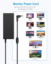 For LG Monitor Power Cord 19V Power Supply for LG Electronics 19" 20" 22" 23"...