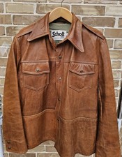 Schott Bros Brown Leather Jacket 44 Vintage 7...