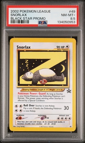 Snorlax graded PSA 8.5 for sale on eBay