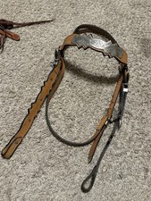 Używana uzda zachodnia Western Nakrycie głowy Parada Tack Używany sprzęt dla koni