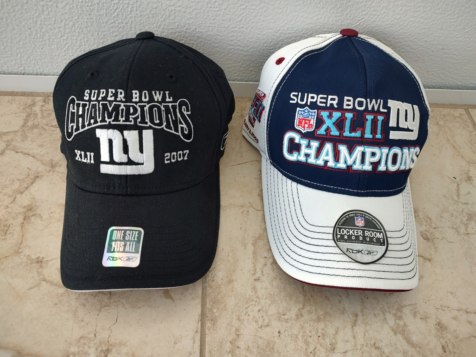 Reebok New York Giants Superbowl XLII Caps (New)