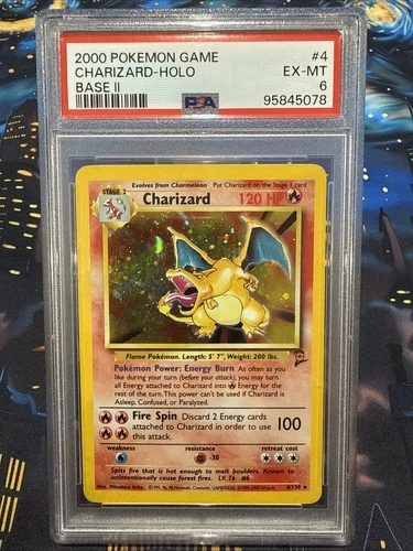 Pokemon 2000 Base Set 2 #4 Charizard Holo 4/130 PSA 6 MINT