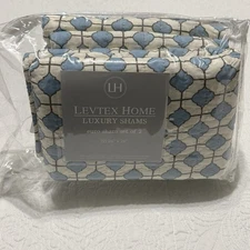 Levtex Home Palladium Grey Blue Geometric Quilted Cotton Euro Sham Set of 2