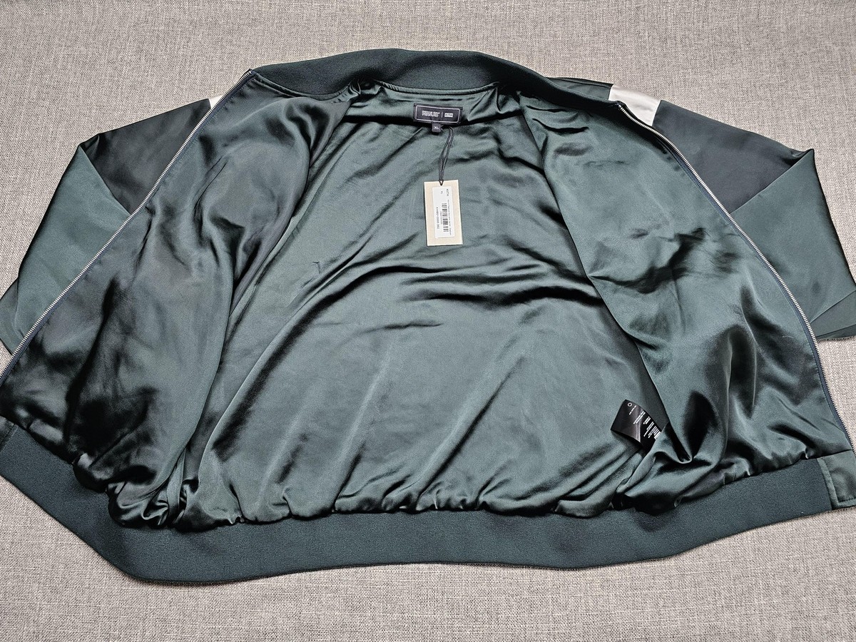 Kith X Peanuts Jacket Mens XL Green Souvenir Stadium Satin Snoopy