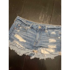American Eagle Outfitters Women's Denim Cutoff Shorts Size 2 Distressed Blue
