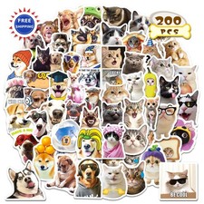 Meme Stickers Pack 200 PCS Cat Dog Funny Waterproof Vinyl for Adults Teens Yqskt