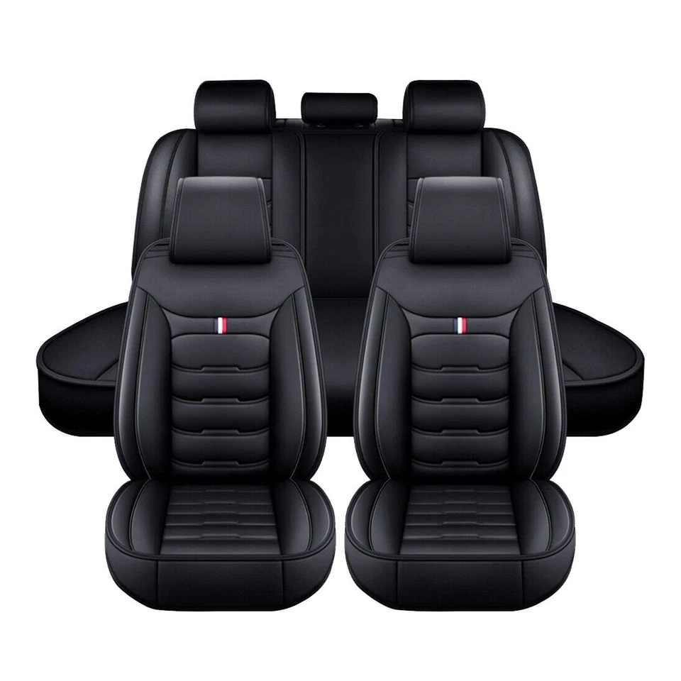 For Dodge Charger Challenger Leather Full Set Car Seat Covers Front Rear Cushion Foto 4 de 4
