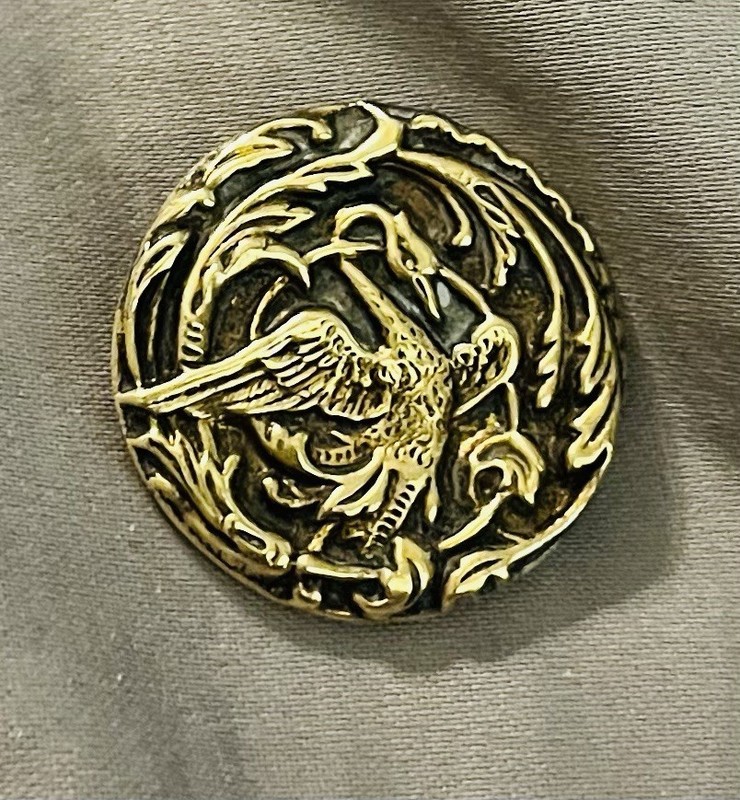 Ex Rare antique SWAN brass Button, Ca., 1880s/1890s