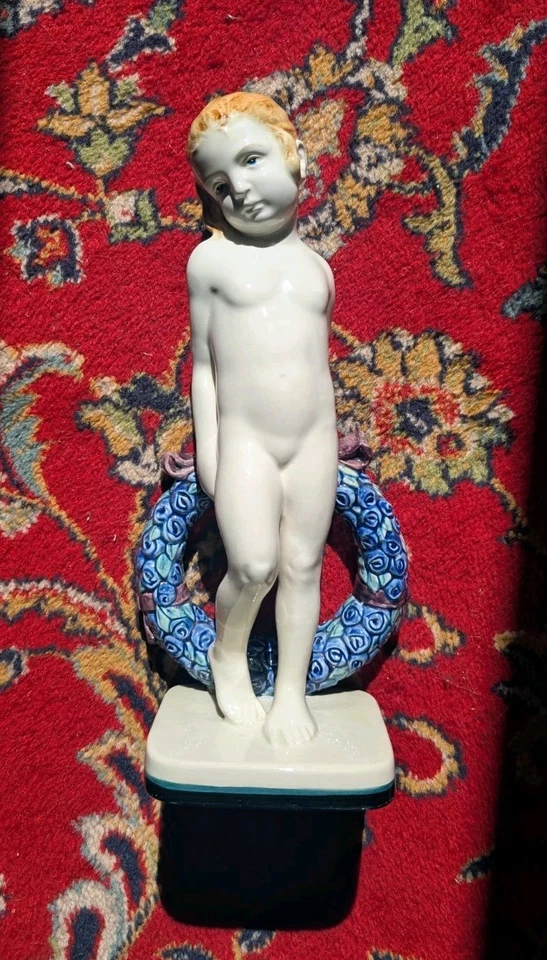 Porcelaine FRAUREUTH Saxe - Jeune Fille à la Couronne de Fleurs - Art Déco - Photo 1/4