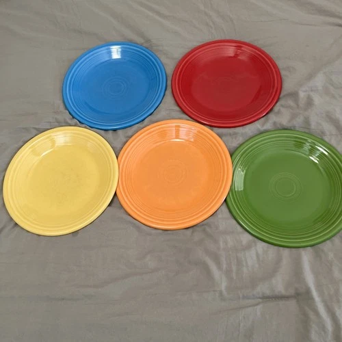 Fiesta ware 7 1/4" Salad Plates Set Of 5 Homer Laughlin S