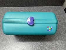 Caboodle Vintage 90s Teal Purple Organizer Tote Makeup Case 2602 Plano USA Made