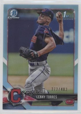 2018 Bowman Draft Chrome Sky Blue Refractor 372/402 Lenny Torres Jr #BDC-8 s3g