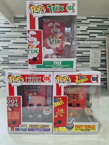 Funko Pop! Cereal Ad Icons Fruity Pebbles 108 Froot Fruit Loops 186 Trix 188
