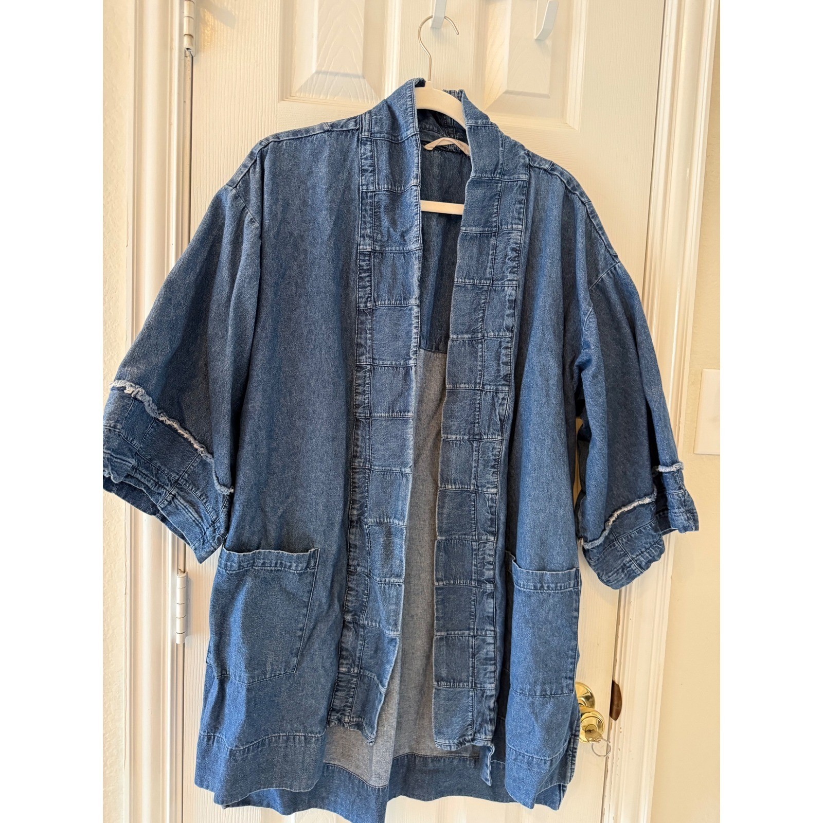 Soft Surroundings Patchwork Denim Open Front Jack… - image 2