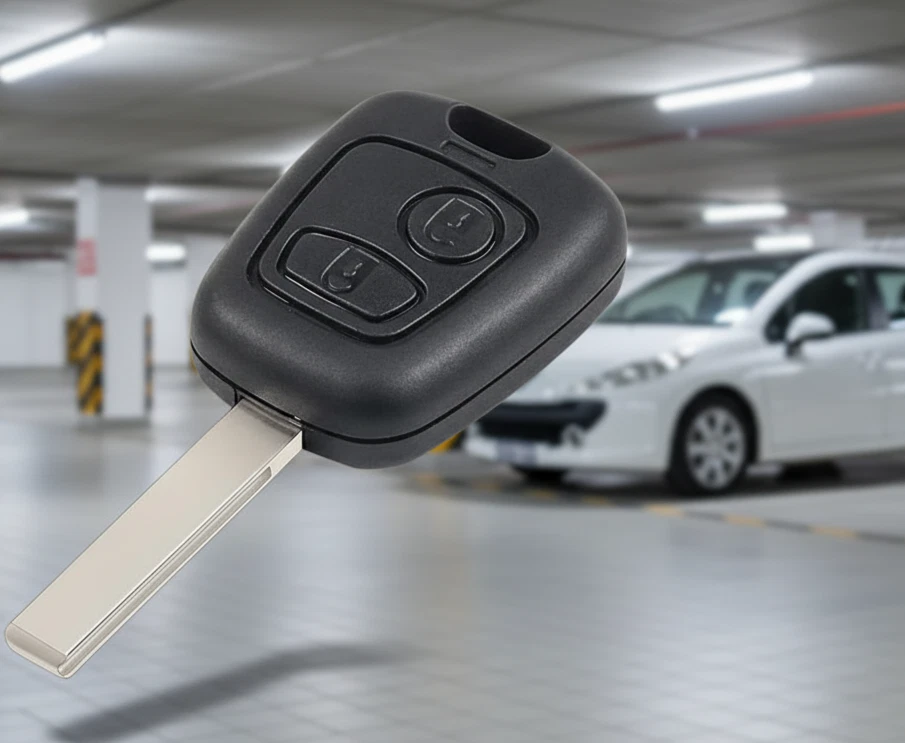 LLAVE PEUGEOT 106 206 207 306 307 , Funda Carcasa , 2 BOTONES HU83 +Pulsadores - Imagen 2 de 4