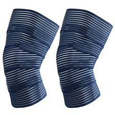 2 Pack Elastic Knee Brace Wraps Knee Compression Sleeves for Pain Relief