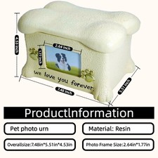 Loss Pet Memorial Remembrance Gift Pet Urn for Ashes Box with Picture Yellow