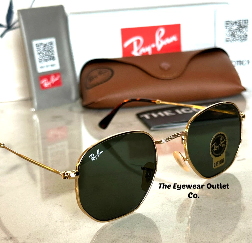 Store Display Rayban Hexagonal RB3548N Green G15 Lens Men / Women 51mm Ray Ban - Image 3 of 4