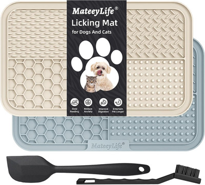 Mateeylife 2PCS Large Lick Mat for Dogs with Suction Cups, Slow Feeder Bowls, Ca
