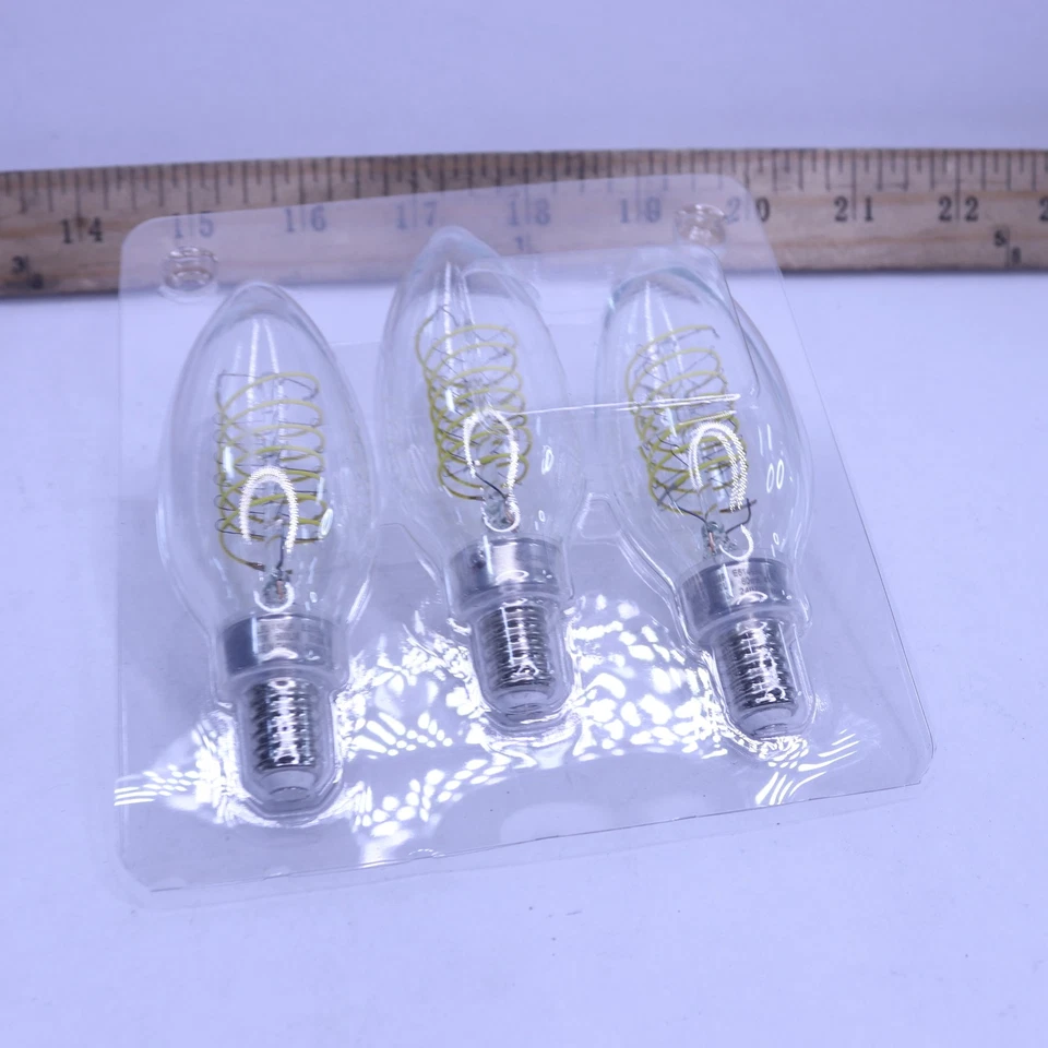 (3-Pk) EcoSmart LED Vintage Edison Light Bulb Daylight 5000K B11 60W Eqv - Image 4 of 4