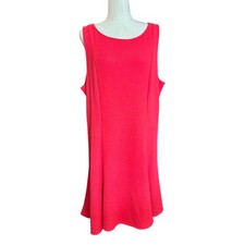 Gap Dress Women 20 Red Sleeveless Trapeze Round Neck Swing Stretch A Line